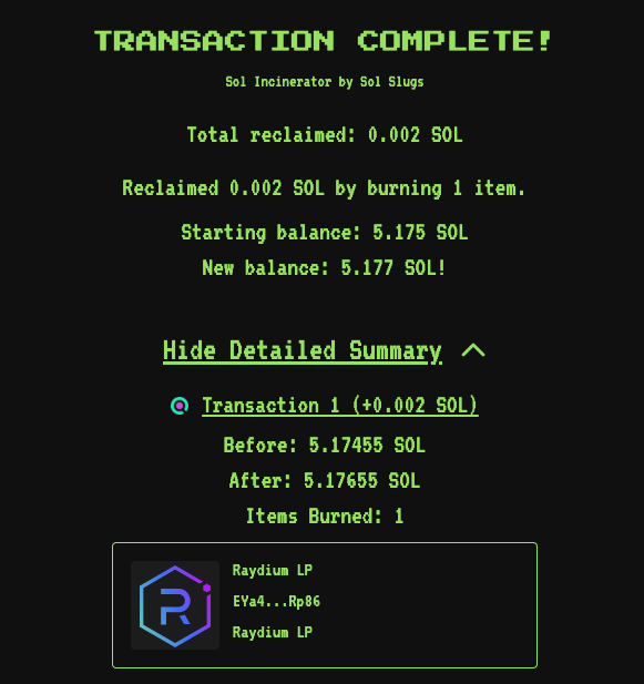 SolMateOnSolana's tweet photo. LIQUIDITY BURNED https://t.co/glYeTOFDGv