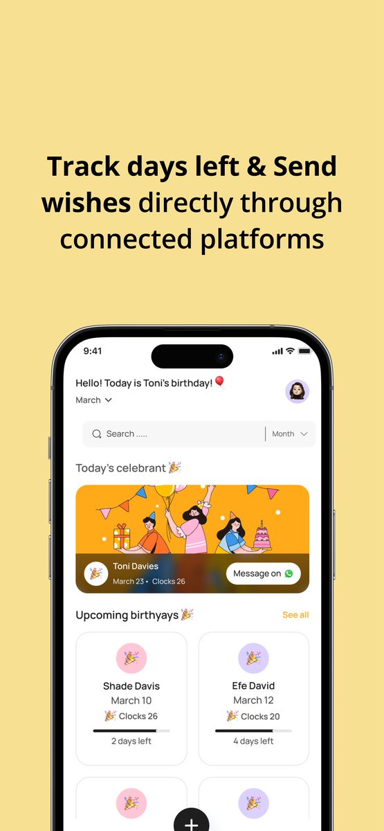 inteehsmind's tweet photo. Hello everyone! Remember this case study? Well, I’m thrilled to announce that version 1.0 of the Birthyay app is now available for download! 🎉 https://t.co/pvPXXdY98L

I teamed up with one of the best devs out there @odinachidavid to bring this idea to life.

A THREAD https://t.co/ywpiQTyBvm