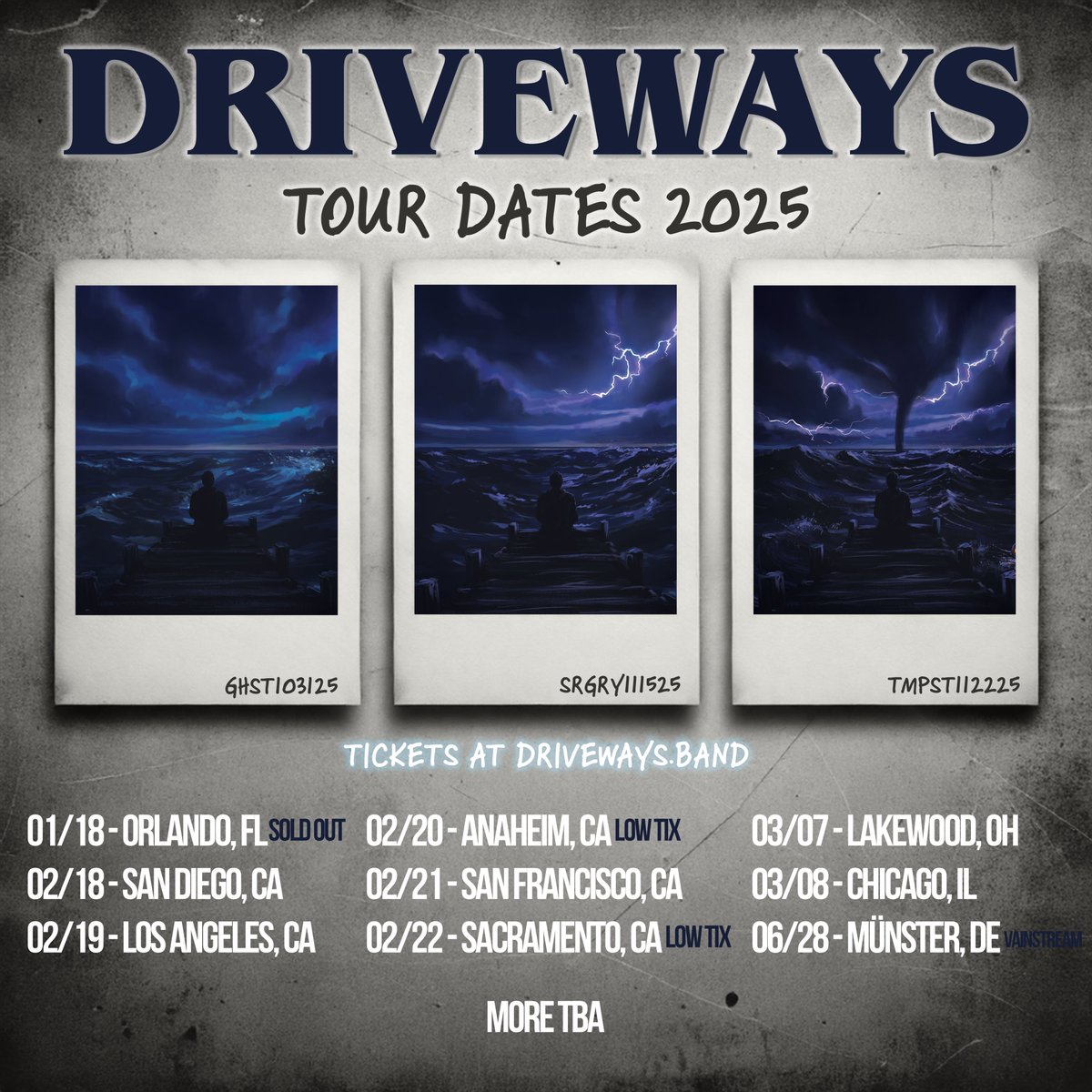CLEVELAND &amp; CHICAGO - Coming back in March with The Wise Man's Fear. Tickets are on sale right now! Head to driveways.band to get them.