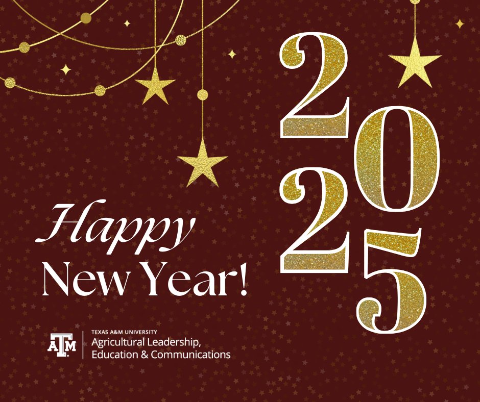Happy New Year from our department to you!

Can you believe we're already two days into 2025? We hope your year has started with joy and renewed energy as we embrace the possibilities this year brings. Cheers to an amazing year ahead!

#TamuAlec