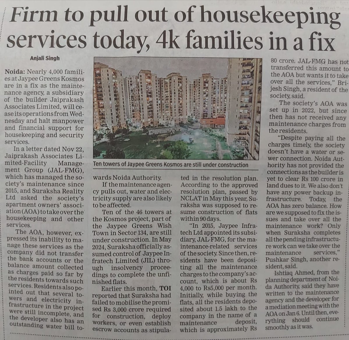 AOA Kosmos, Jaypee wishtown Noida (@kosmosaoa) on Twitter photo #SAVEKOSMOS from anarchist decision of Suraksha builder. Let's join this fight with @aoakosmos
<a href="/dmgbnagar/">DM G.B. Nagar/NOIDA</a> <a href="/CeoNoida/">CEO, NOIDA Authority</a> <a href="/CMOfficeUP/">CM Office, GoUP</a> <a href="/dr_maheshsharma/">Dr. Mahesh Sharma</a> #SAVEKOSMOS from anarchist decision of Suraksha builder. Let's join this fight with @aoakosmos
<a href="/dmgbnagar/">DM G.B. Nagar/NOIDA</a> <a href="/CeoNoida/">CEO, NOIDA Authority</a> <a href="/CMOfficeUP/">CM Office, GoUP</a> <a href="/dr_maheshsharma/">Dr. Mahesh Sharma</a>
