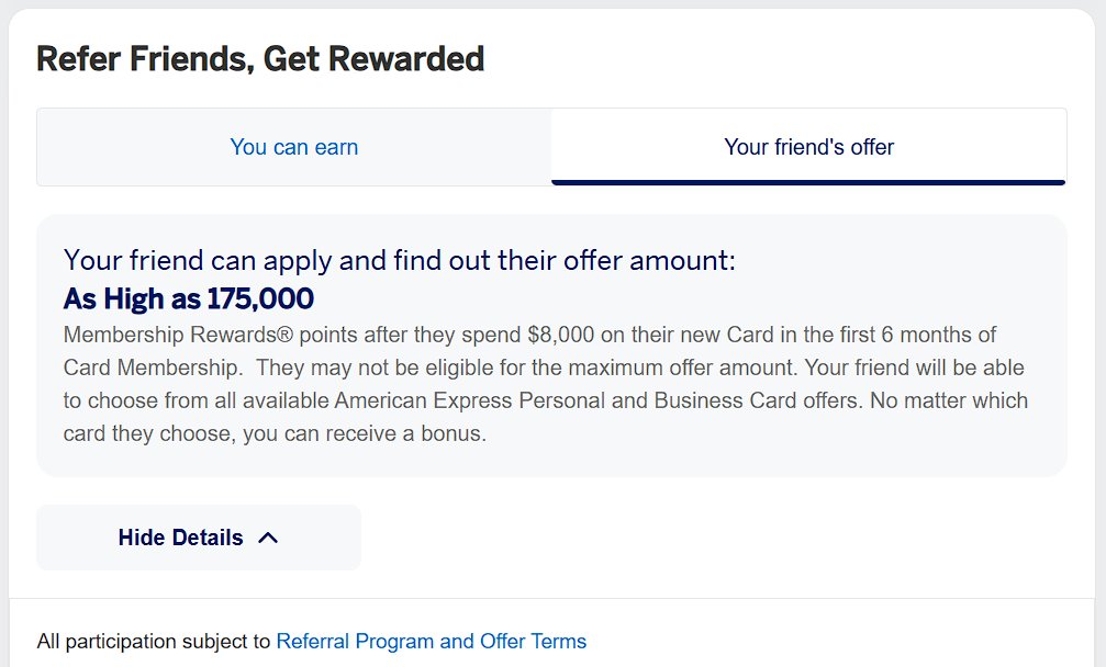 GaryBlouin's tweet photo. @FrequentMiler Here’s my Amex referral link. Use it and we could both earn rewards if you are approved and get a Card. Check out offers and Card benefits. https://t.co/q077i6fejh https://t.co/3mkH3QO8nE