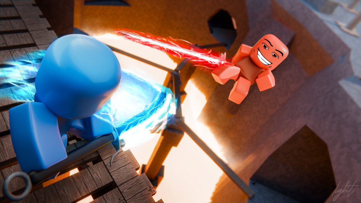 lightsteals's tweet image. Commissioned thumbnail for Blades &amp;amp; Buffoonery. 

Had some fun learning to draw effects by hand, pretty happy with how it turned out. 

#ROBLOX #RobloxGFX #robloxart #RobloxDev