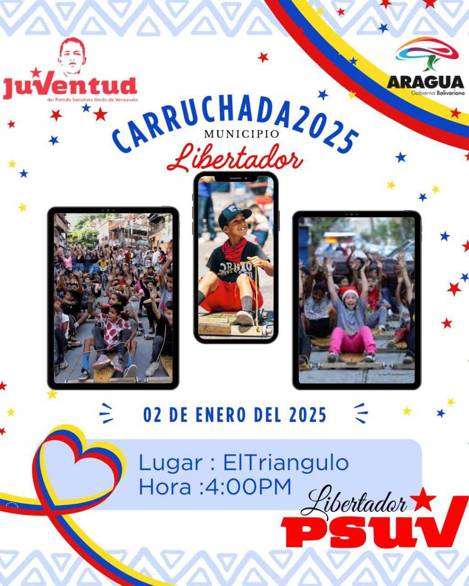 Hoy iniciamos la agenda por La Paz de nuestro país, con actividades para la vida, para el encuentro y el sano esparcimiento. En tres municipios estaremos llevando a cabo una carruchada para el compartir y la alegría colectiva.

¡Aragua es un territorio de paz!