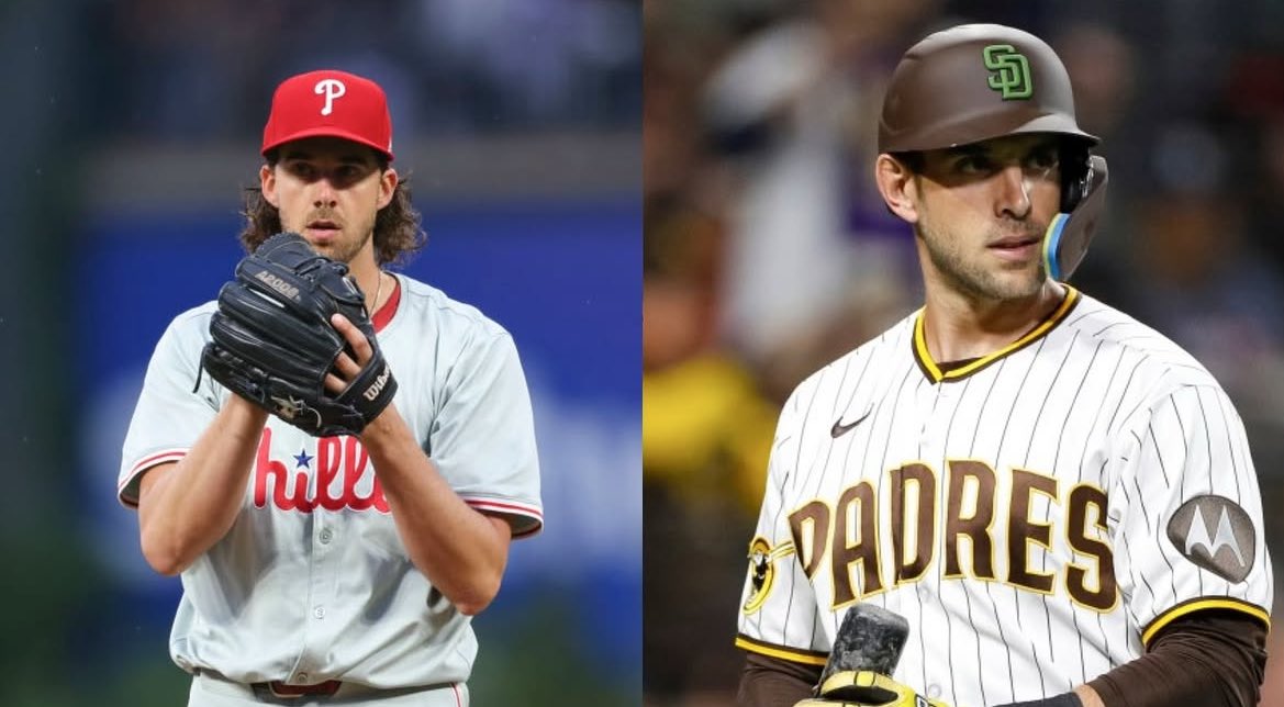 nut_history's tweet photo. Aaron Nola has thrown 10,000 fastballs in his career.  Nine of them have been 96mph or faster.  Three of those nine were thrown to his brother, Austin Nola, https://t.co/Zohshr996M