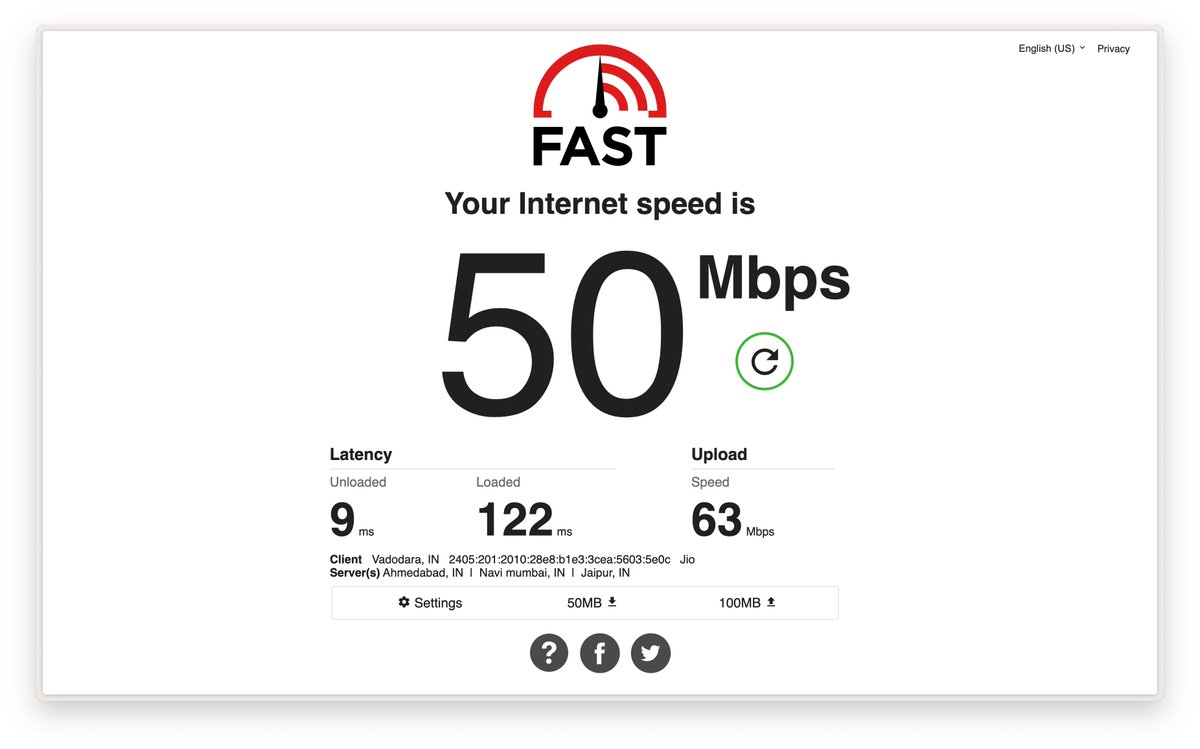 imupadhyay's tweet photo. @reliancejio 

With 1 Gbps Jio Business Plan the speed over LAN cable! https://t.co/Fb9HUlMg9p