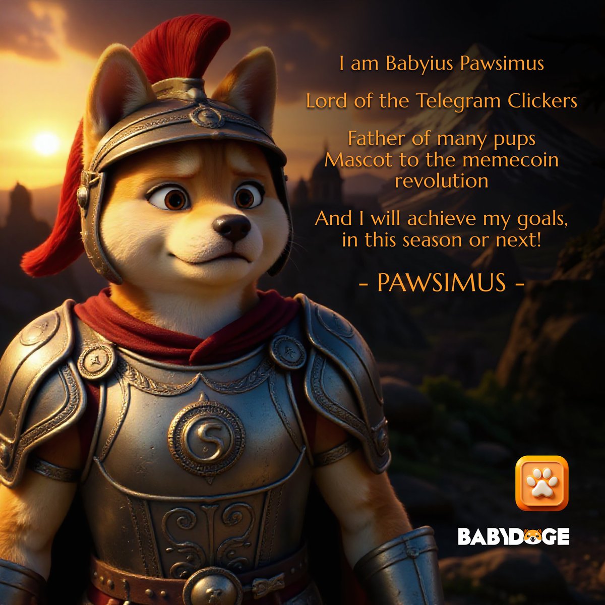 🎮 I am Babyius PAWSimus! 🐾

And I shall prevail! 🎖 Salute to Kekius Maximus! 🦾

What's that in the air, some metallic scent? 👀

t.me/BabyDogePAWS_B…