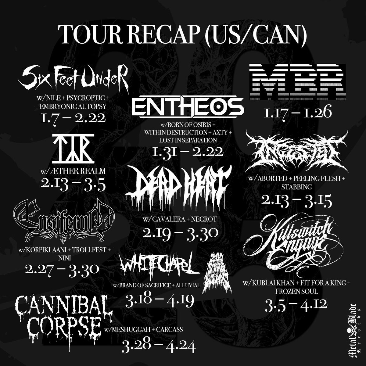 For all you who forgot what’s going down this year, here’s a quick recap of most of the announced 2025 US/CAN tours over the next few months! Kicking things off as soon as NEXT WEEK! 

Which one(s) are you headed out to? Let us know down in the comments! 👊🏼🔥