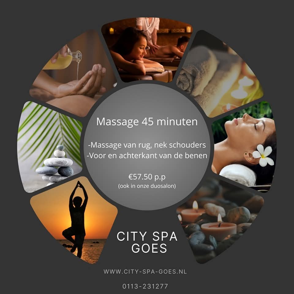 Massage bij City Spa Goes!
#Massage #duosalon #ontspanningsbeleving #ontspannen #duo #duosalons #goes #zeeland #Terneuzen #zierikzee #kloetinge #Middelburg