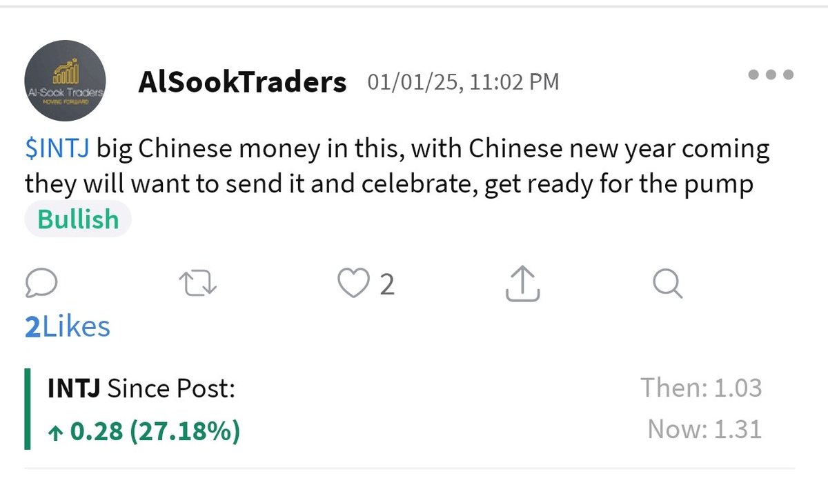 SookTraders's tweet image. $intj MAA Shaa Allah lets go.