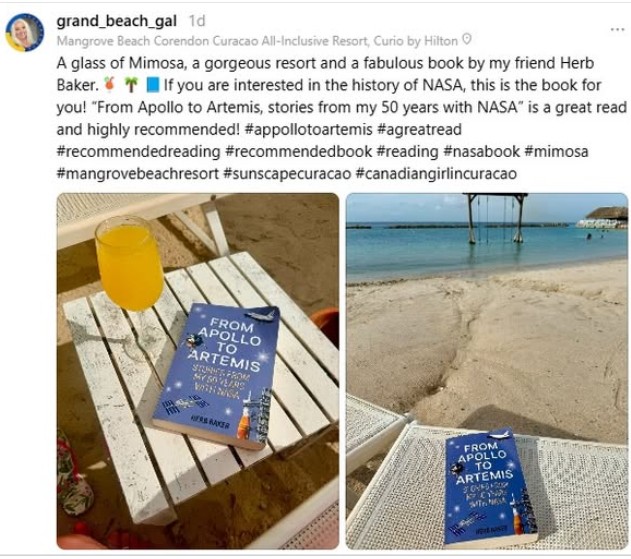 Another friend posting about enjoying my book on the beach. Going to start referring to the book as a "beach read."