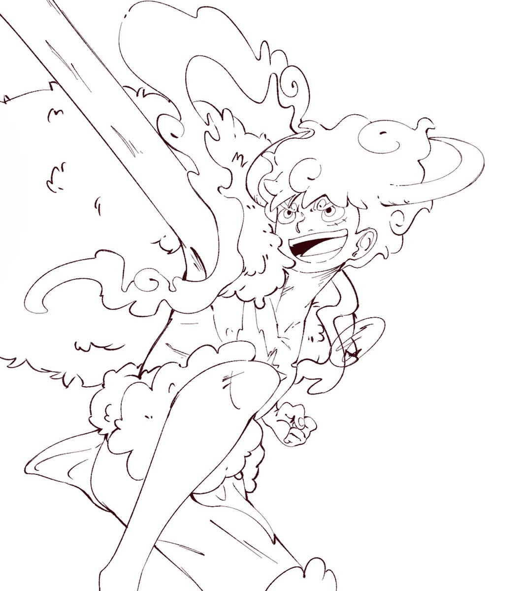 ThEJG_'s tweet image. Elbaf Luffy sketch
