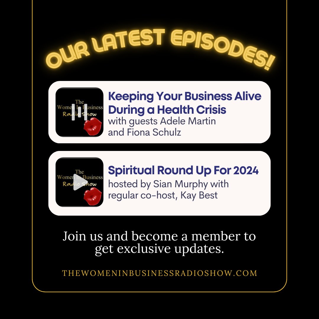 Start 2025 with inspiration! 🌟 Tune in to the latest episodes of our radio show, hosted by Sian Murphy, where we bring you the freshest updates and insights from incredible women in business. 💼💡

Listen now and kickstart your journey 👉 tinyurl.com/mt5mwwra