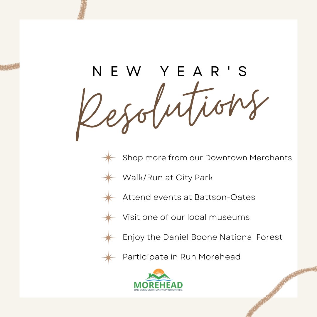 Need any resolution suggestions? Add these to your list from the City of Morehead.