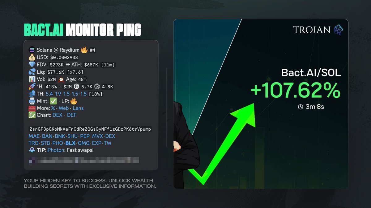 hiddensociety's tweet photo. Filtered pings that go cha-ching💰

Casually making +107% returns in 3 minutes flat, no other community out there can compete with that👇

https://t.co/IfP3kdsviI

#hidden #hiddensociety #wealth #reselling #crypto #nft #lowkey #flips #hypebeast #sneakers #solana #pumpfun https://t.co/iWjuCPuwxr