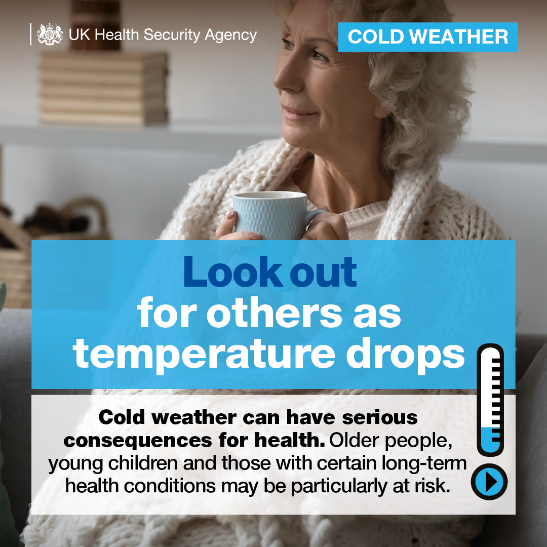During the cold weather, look out for friends and family who might be vulnerable to low temperatures. ❄