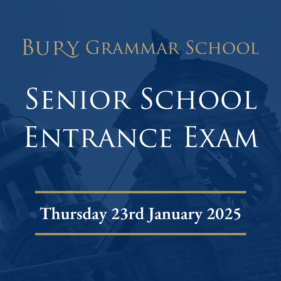 BuryGrammar's tweet image. 🌟 Our Senior School Entrance Exam will take place on Thursday, 23rd January 2025 🌟
To find out more, please visit our website: burygrammar.com/admissions/sen…
#BuryGrammarSchool #SeniorSchool #HighSchool