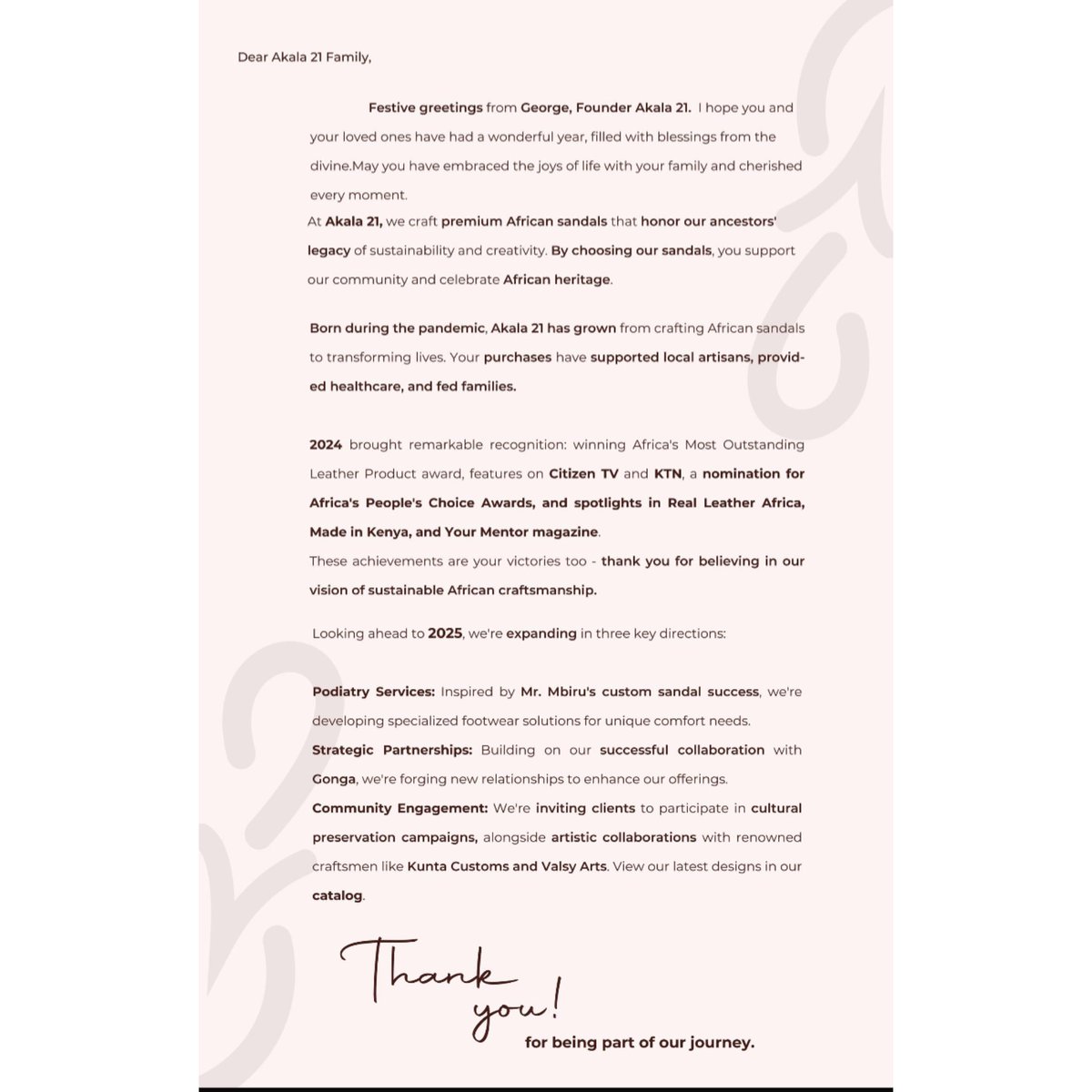 Thank you for being part of the journey.