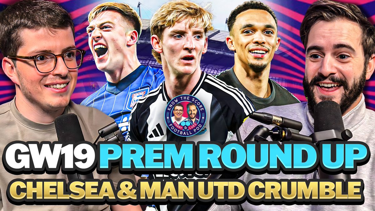KnowTheScorePod's tweet image. NEW EPISODE OF THE PODCAST! 💥 

Gameweek 19 Premier League Round Up!
➡️ Chelsea and Man United LOSE AGAIN
➡️ Liverpool cruising or can Arsenal do it?
➡️ Where does this leave West Ham?

Link ➡️ linktr.ee/knowthescorepod