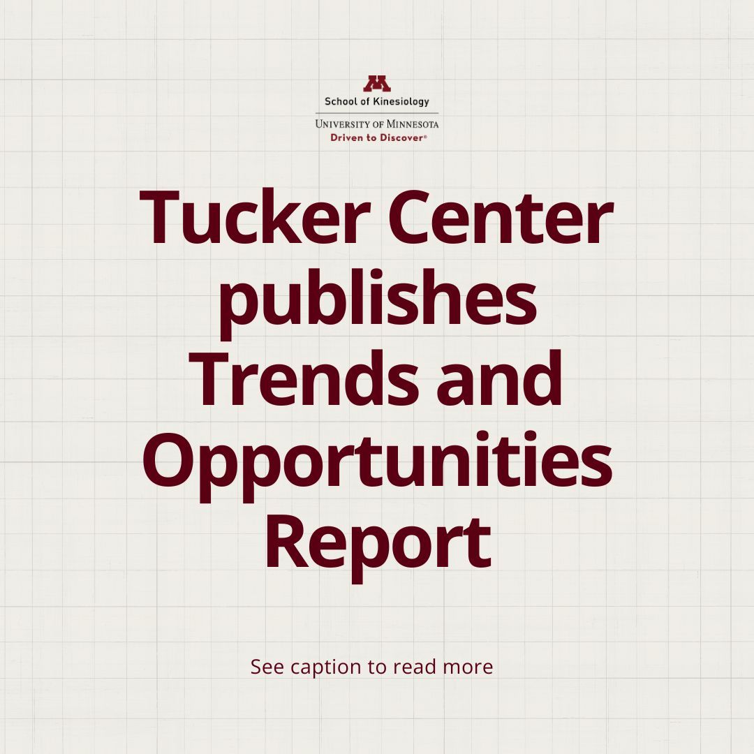 The Tucker Center for Research on Girls &amp; Women in Sport published a report titled "Trends &amp; Opportunities: Driving Change for Women Sport Coaches," outlining ten key trends shaping sports and recommendations for advancing women in coaching. Read more: kin.umn.edu/tucker-center-…