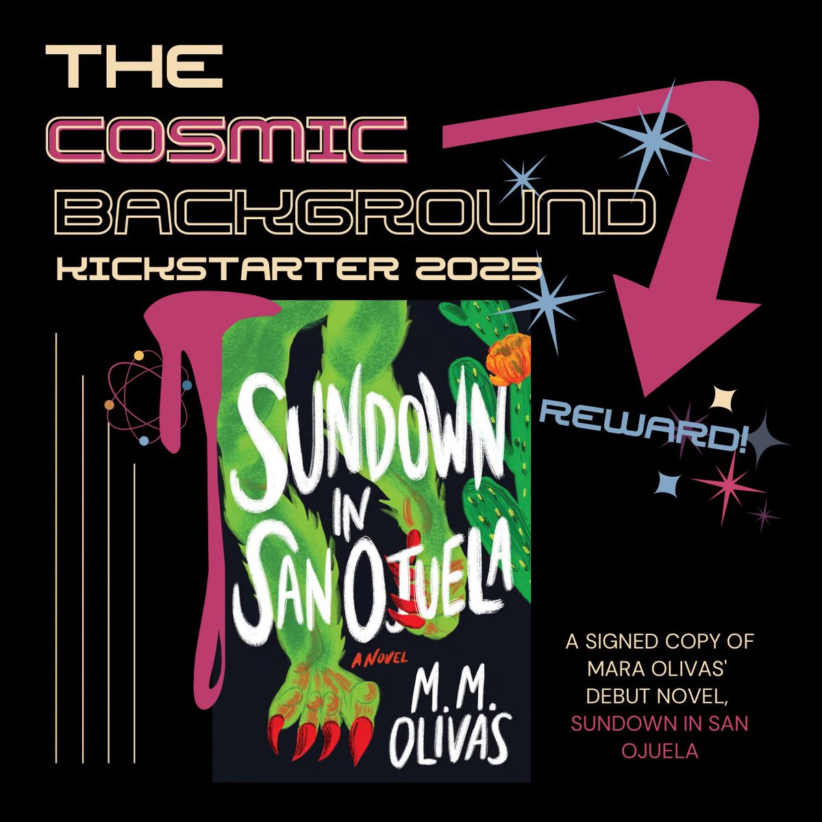 Kickstarter highlight time! For the low low price of $50 toward our future in the great Static, you get a signed copy of <a href="/OlivasTheWriter/">Mara/M. M. Olivas #FreePalestine</a> debut novel, Sundown in San Ojuela. It is KILLER. 

kickstarter.com/projects/theco…
