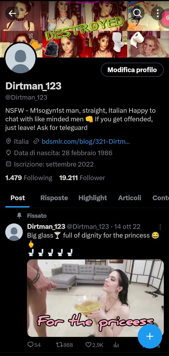 TheOneP1g's tweet image. Ex Dirtman_123... hope to find some of the 19 K people that liked my content 😁