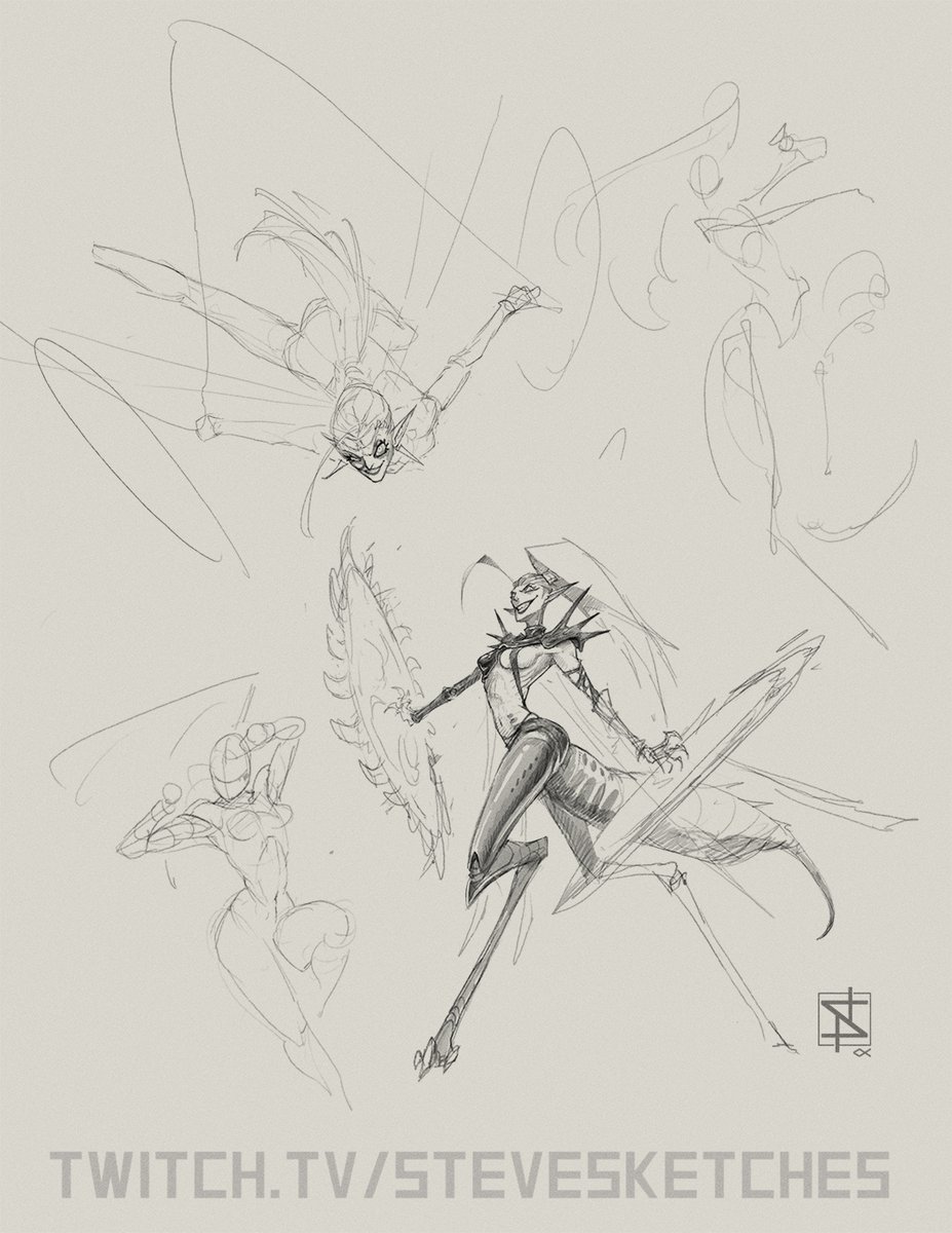 Fevers have broken, but everyone is still under the weather.  Going to be spending the day getting as prepared as we can for Sketchathon tomorrow, I'm both nervous and excited for this new format.  Here, have some spooky fairy doodles.