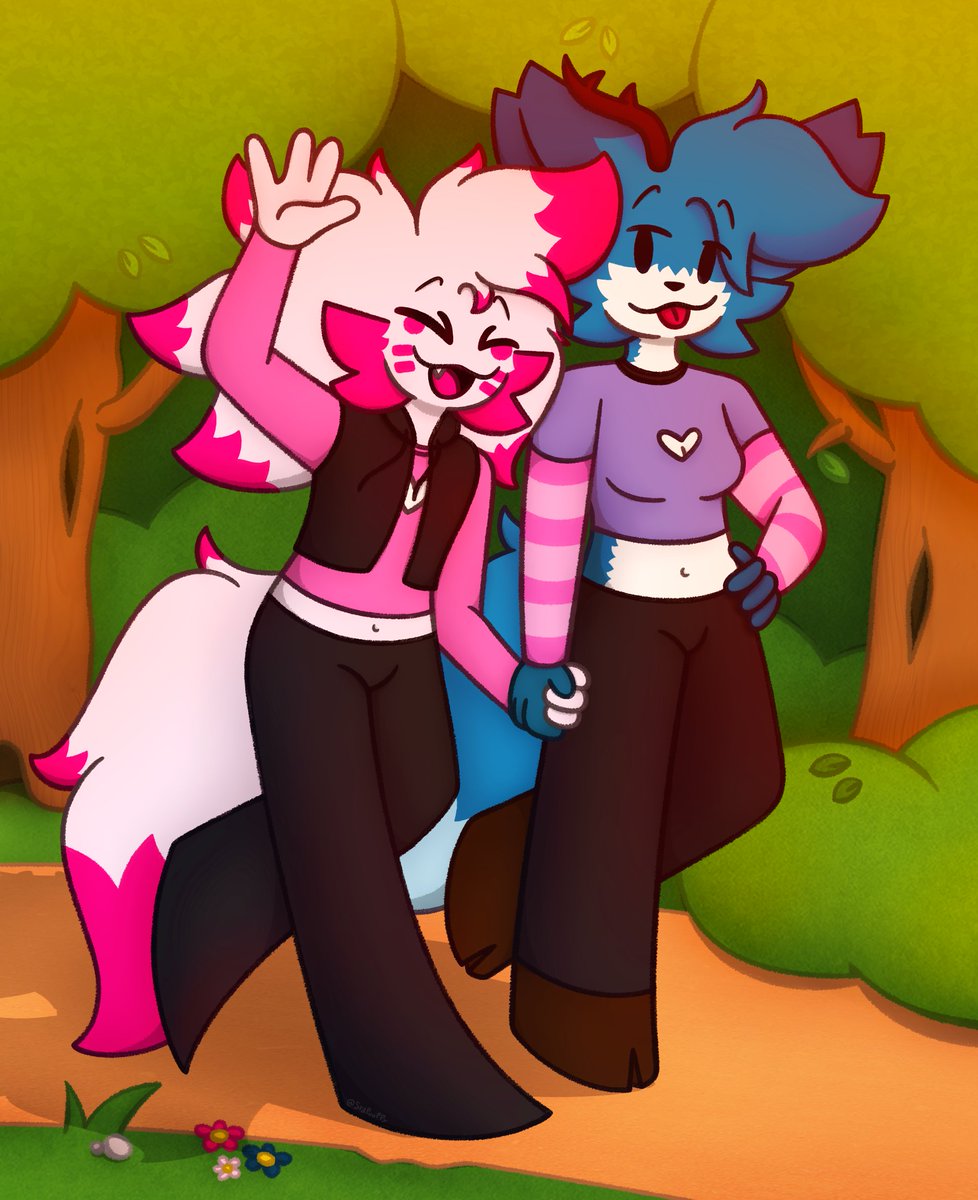 SraPuupy's tweet image. i am soo late for this😭
it was me and @LunaJulyy 1 year of dating :3
#furry #furryart #furryartwork #oc