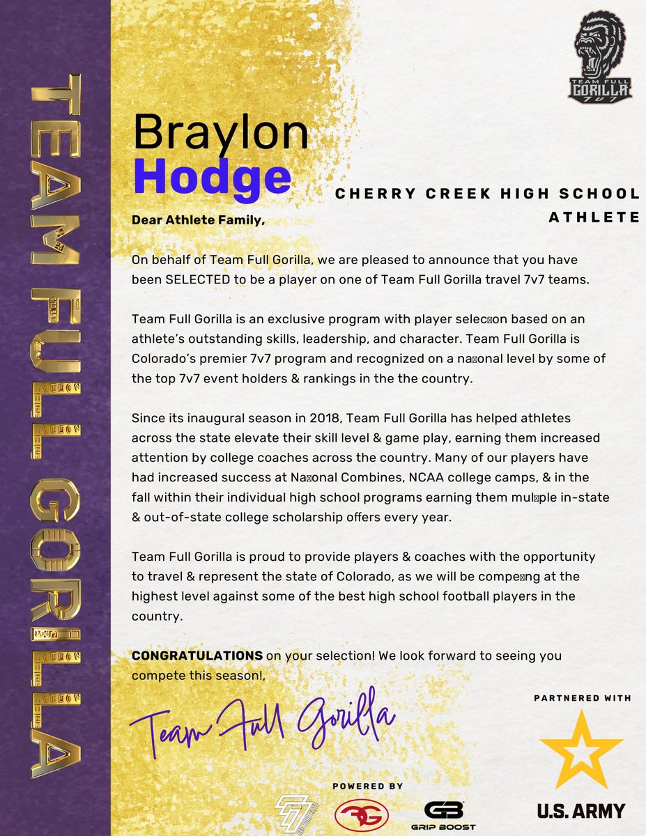 Excited for another season with <a href="/TeamFullGorilla/">Team Full Gorilla</a> <a href="/CoachThomas04/">Coach Thomas</a> Lets goooo! 🦾