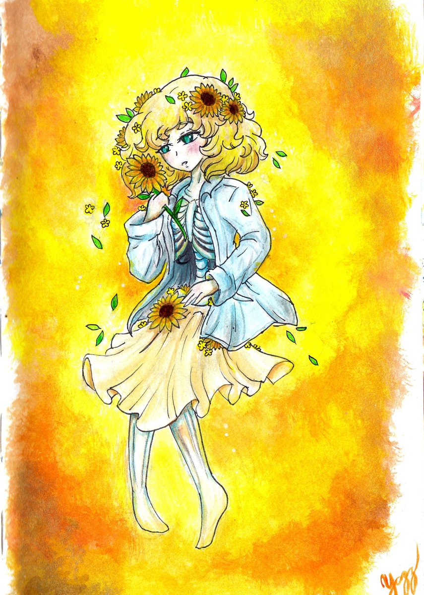 rou_yazz's tweet photo. Meet Cristal 🌻🌻🌻🌻 I loved drawing Cristal, she's painted in watercolor 🌻☀️

#watercolor #acuarela #drawingart #ilustration #sunflower #drawing #myart  #girasoles 🌻🌻 https://t.co/kVle9nf0zM