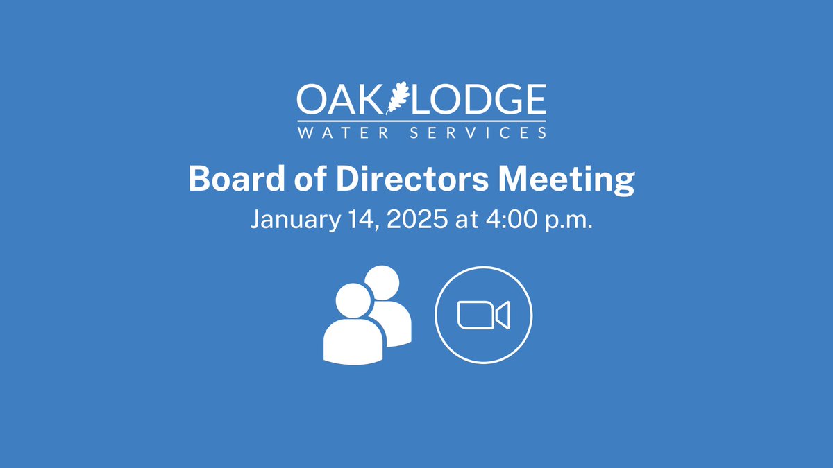 The OLWS Board of Directors will meet on Tuesday, January 14, 2025, at 4 p.m. The public is welcome to join via Zoom or in person: oaklodgewaterservices.org/2025-01-14-boa…