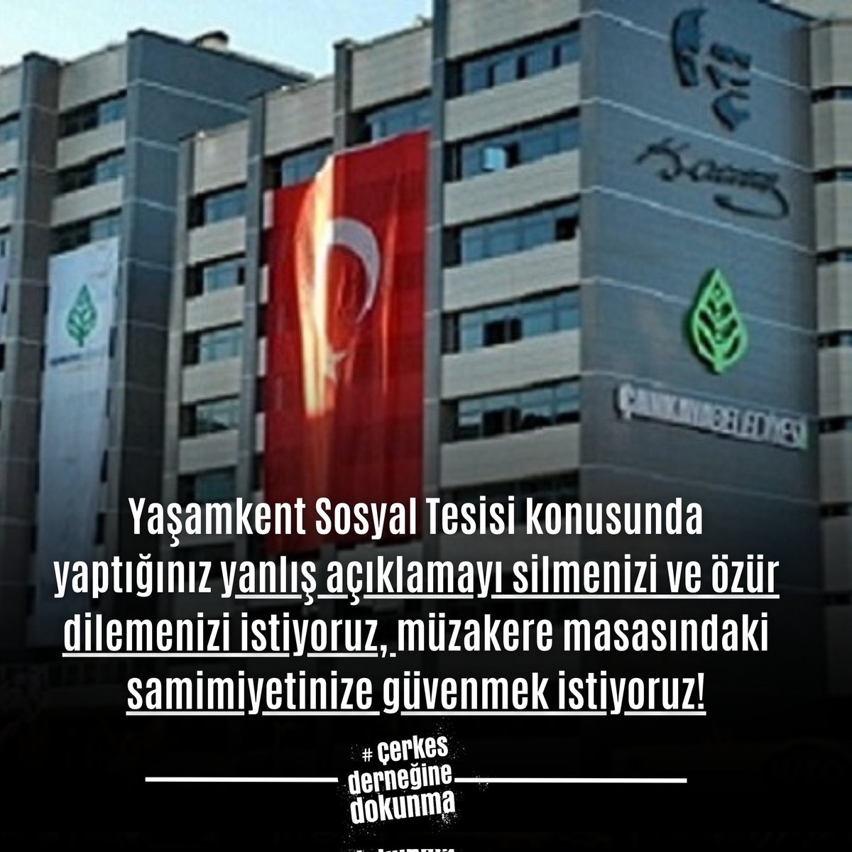 Lütfen iftiralarla, yalanla bu güzel oluşumu zedelemeyin...
#cerkesderneğinedokunma 
<a href="/hcanguner/">Hüseyin Can Güner</a> 
<a href="/cankayabelediye/">Çankaya Belediyesi</a>