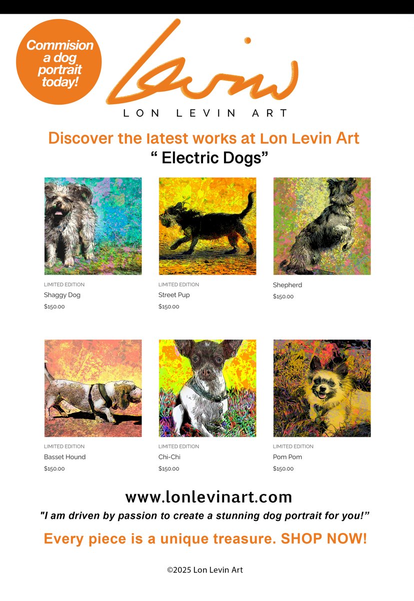 lonlevinart.com/shop-1  #DogPortraits #CanineArt #PawtraitPerfection Discover dog portraits designed to embody the true essence of your beloved pet."