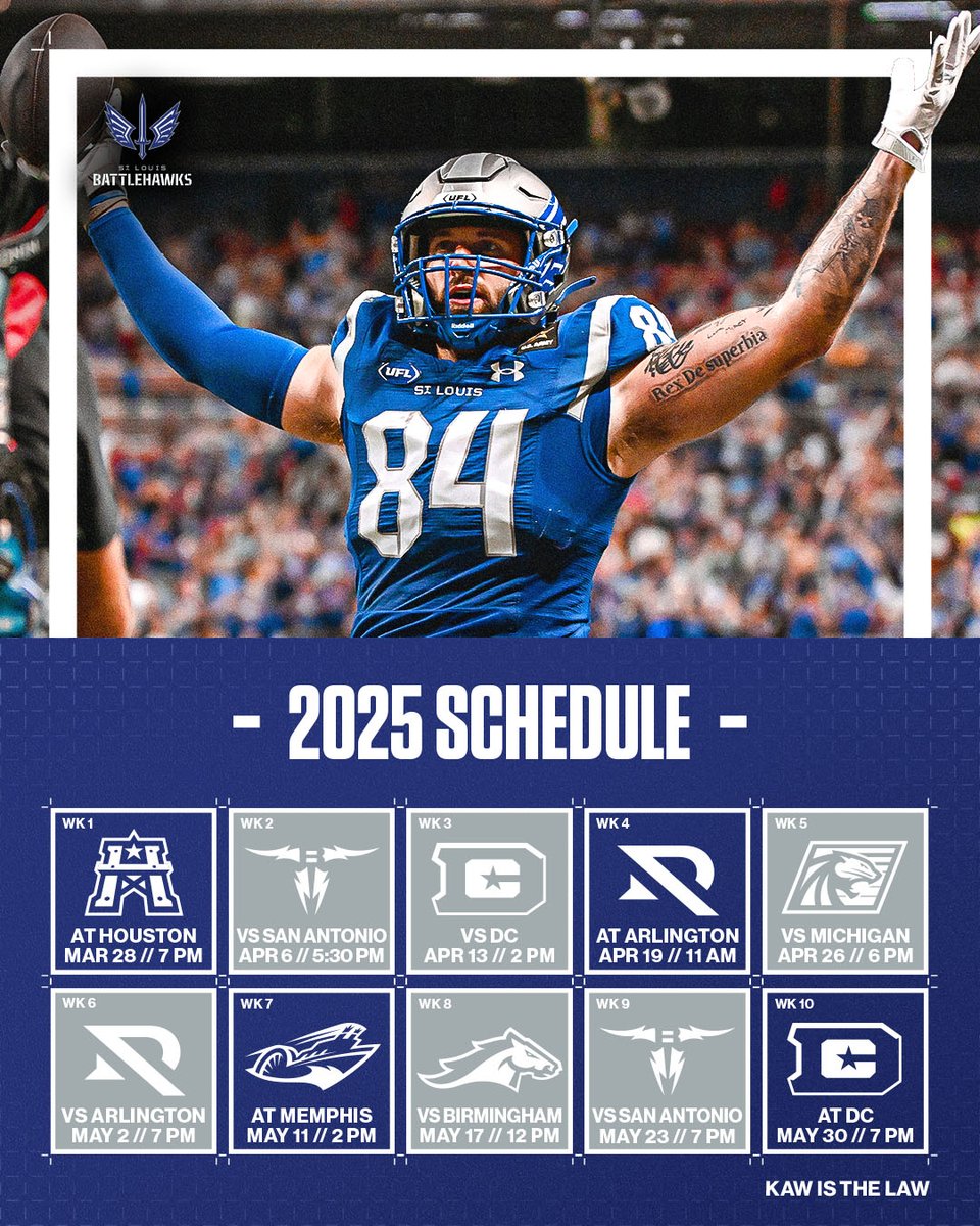BattlehawksUFL's tweet photo. get ready for a full season of epic battles on the gridiron ⚔️ 
🎟 https://t.co/18KqKgCqif https://t.co/rokEwYzeB5