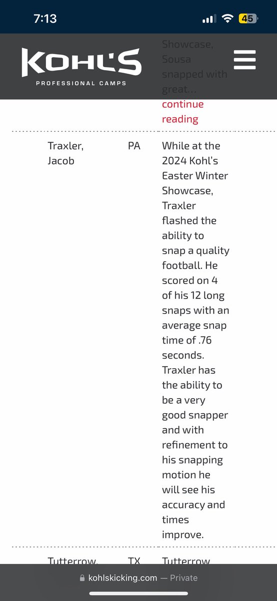 After a good Eastern Winter Showcase I am proud to announce that I am currently a 3⭐️ longsnapper. Thank you <a href="/Coach_Casper/">Coach Casey Casper</a> for the write up. After I am able to get to work snapping after my new field is constructed I believe I will be majorly improved.

<a href="/ShaneBreon/">Shane Breon</a> <a href="/SpecialTeamsU/">Special Teams U™</a>
