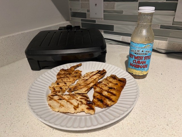 MIsaButler's tweet photo. Today I cooked the best chicken I've ever made 😋. I'm still a bad cook, but #personalbest 🏆! #whatidid
How? Marinated it for 24 hours and used a Foreman Grill. 
Actionable info that will improve my life based simply on execution -- profound insights not required! #whatilearned https://t.co/DMis7prCUc