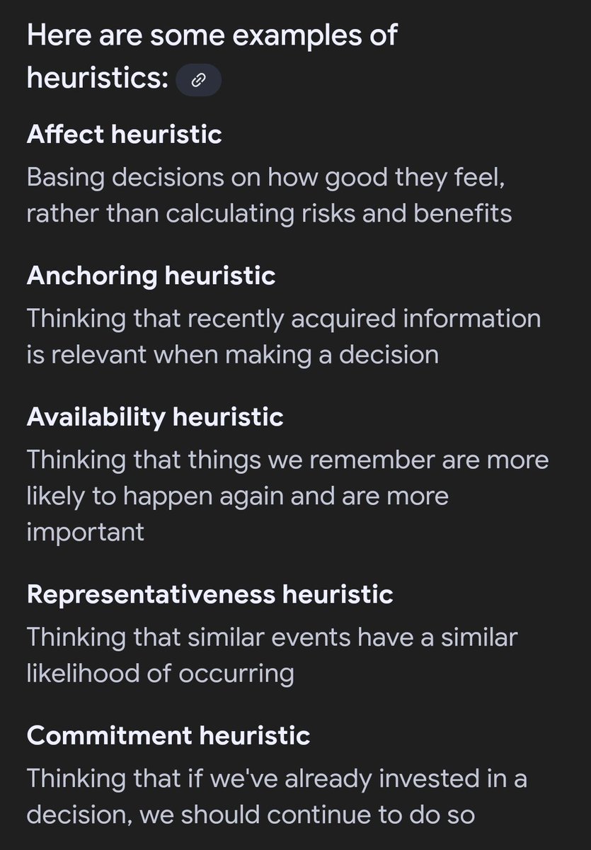 RatRaceRunning's tweet image. Heuristics, from Thinking, Fast and Slow.

#LearningWithAI
