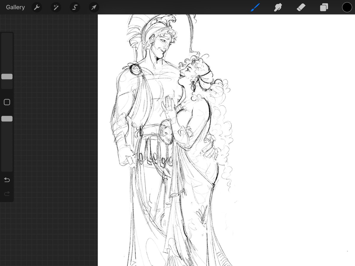 nightwingsvibe's tweet image. Fighting off artblock rn so here’s an Ares and Aphrodite warmup sketch I did before I work on some commissions &lt;3
#Ares #Aphrodite #GreekMythology