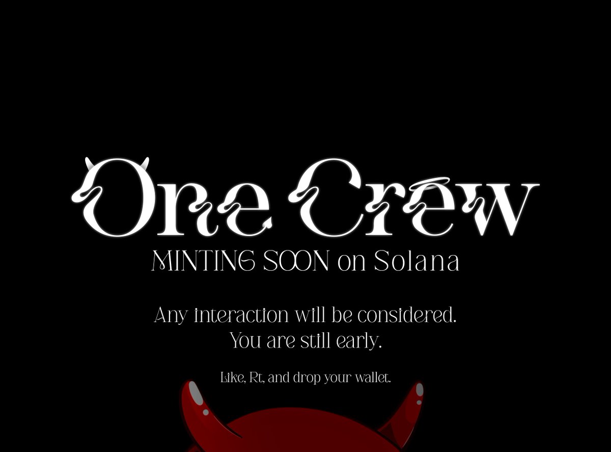 Minting soon on @Solana

Any interaction will be considered.
You are still early. 

Like, RT and drop your SOL wallet.