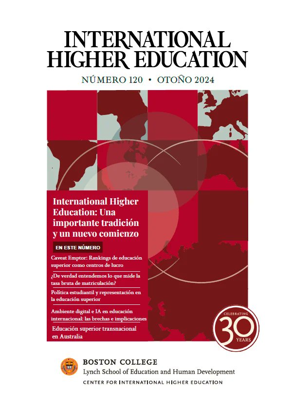 Thanks to our translation partner, <a href="/ucatolica/">Universidad Católica</a>, #IHE: ¡La edición #120 de International Higher Education ya está disponible en español! 

Download the Spanish translation at: educacion.uc.cl/htdocs/content…