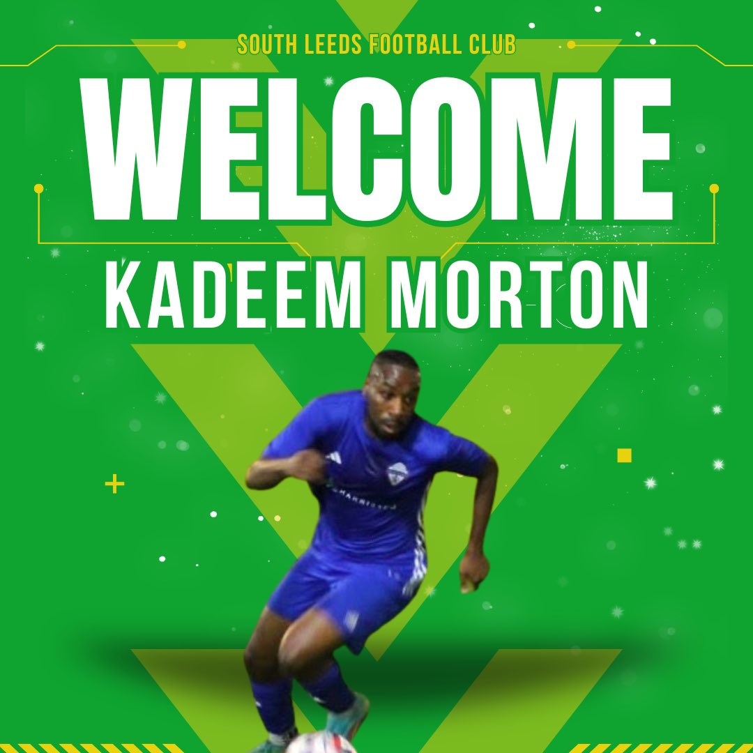_SouthLeedsFC's tweet photo. ✍🏻✍🏻 

We are pleased to welcome the signing of full back Kadeem Morton. He joins us to bolster our defensive options for the final stretch of the season due to some long term injuries we have picked up. Kadeem has previously played for Goole and most recently Yorkshire Amateur in the NCEL and we look forward to seeing him in his new colours.

🔰