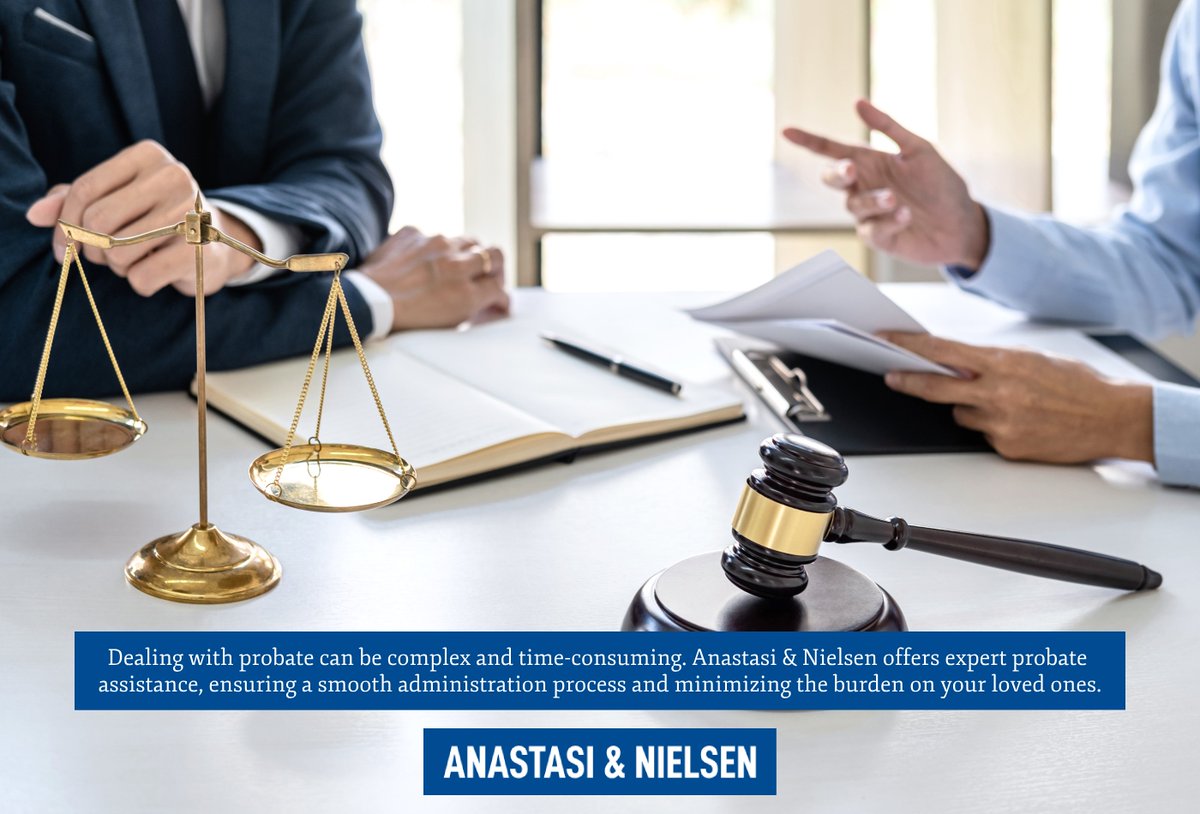 AnastasiNielsen's tweet image. Dealing with probate can be complex and time-consuming. Anastasi &amp;amp; Nielsen offers expert probate assistance, ensuring a smooth administration process and minimizing the burden on your loved ones. nielsenlawoffice.com #Probate #ProbateAssistance #Attorney