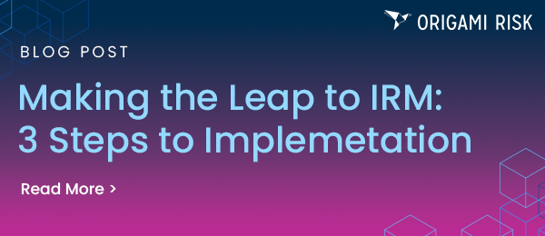 💻 Read our blog post, Making the Leap to Integrated Risk Management: 3 Steps to Implementation (Originally posted on the PRIMA website) ow.ly/tv9j50SRxSh

#IRM #RiskManagement #OrigamiRisk #BlogPost