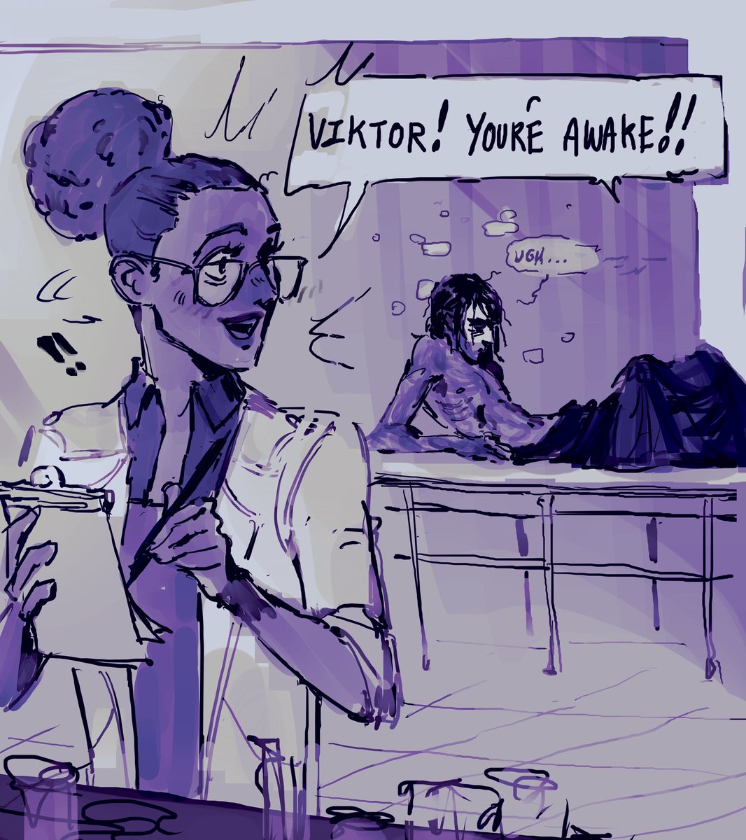 p0nyplanet's tweet photo. zombie viktor wakes and has his first meal😞 #arcanefanart https://t.co/qvIIrCId89