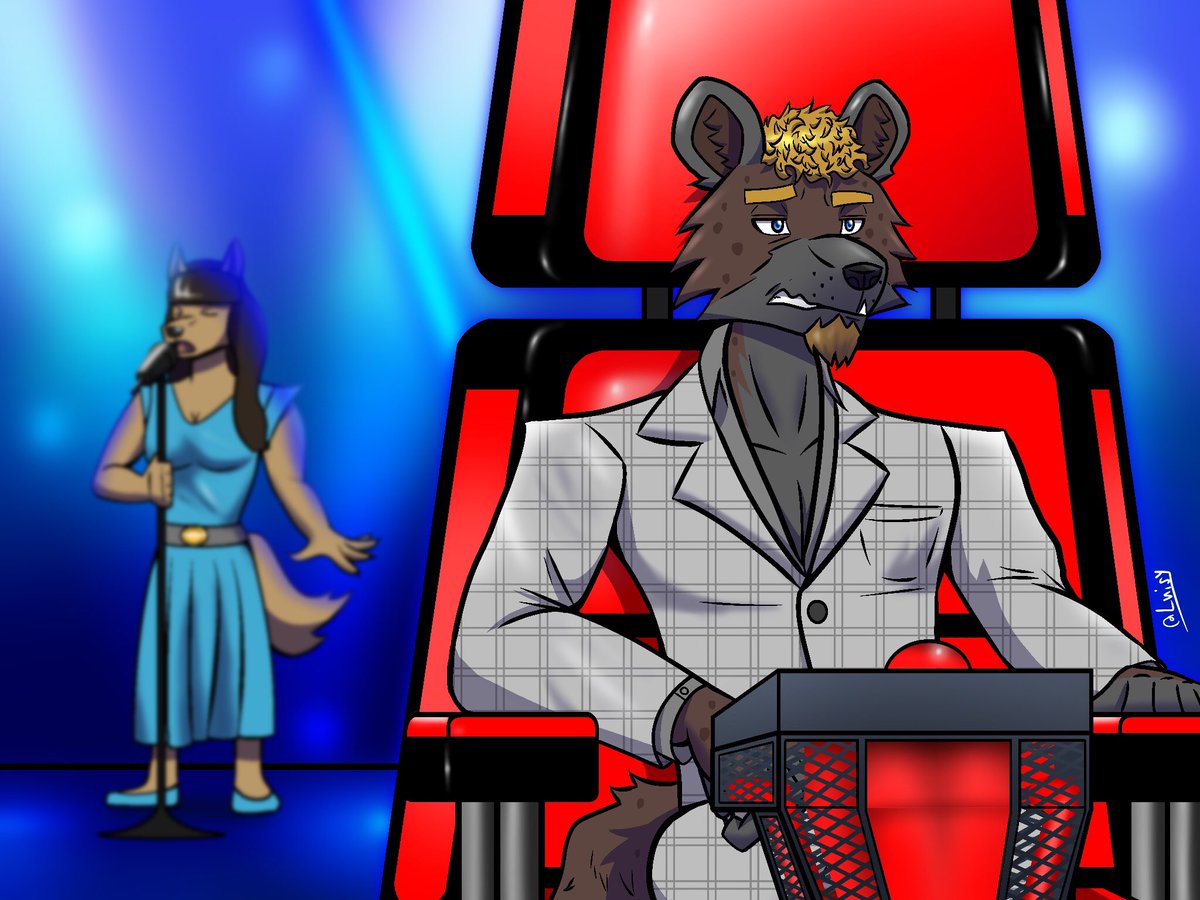LuisyMolina's tweet photo. First art of the year. Siliano is clearly not very impressed with this contestant right now.
#art #digitalart #furry #furryart #oc #ocart #thevoice #tvoh #hyenaoc #singeroc https://t.co/XrKCPAryJu