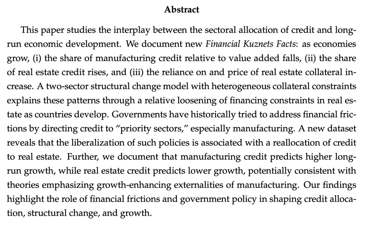 Emil Verner (@emilverner) on Twitter photo Thanks, @SeanKHiggins.
Looking forward to presenting a newly released paper with <a href="/PaulDaiEcon/">Paul W. Dai</a> and <a href="/KarstenMueIIer/">Karsten Müller</a> on:
"Finance, Structural Change, and Growth" (abstract below) Thanks, @SeanKHiggins.
Looking forward to presenting a newly released paper with <a href="/PaulDaiEcon/">Paul W. Dai</a> and <a href="/KarstenMueIIer/">Karsten Müller</a> on:
"Finance, Structural Change, and Growth" (abstract below)