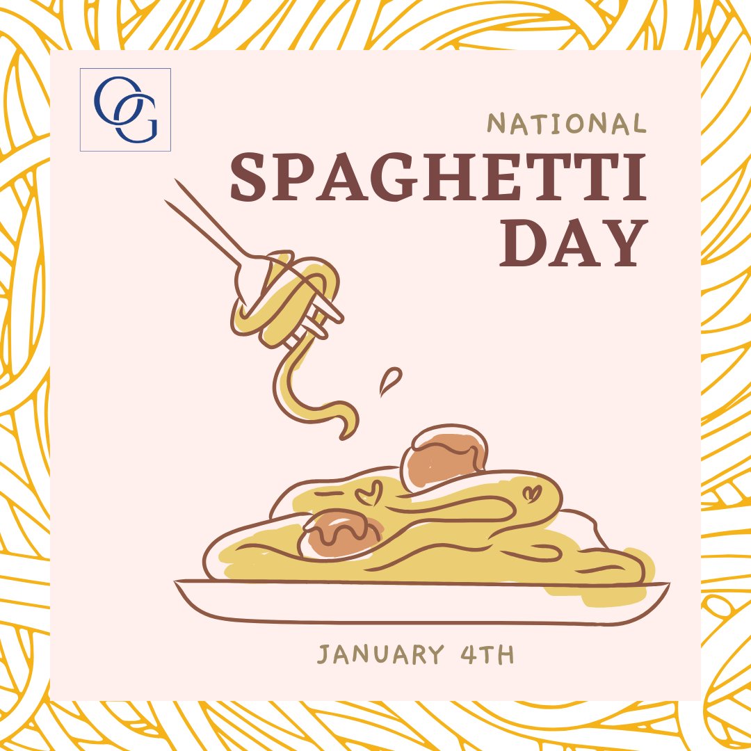 OstroffGodshall's tweet image. Pasta lovers unite! 🍝 Celebrate National Spaghetti Day by grabbing a fork and diving into your favorite dish. 🍴✨ #SpaghettiLove #PastaLovers