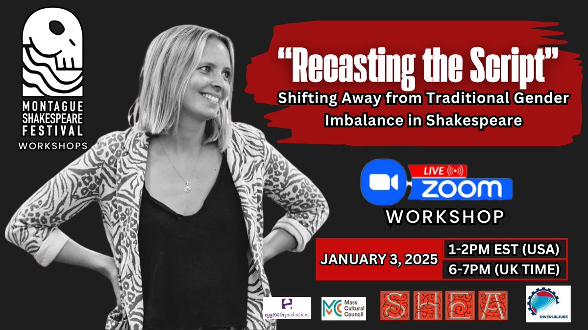 "Recasting the Script" – Join Elle While, director at Shakespeare's Globe and fresh off her acclaimed Richard III, for a Zoom workshop on Jan 3 (1–2 PM EST / 6–7 PM UK).
 zurl.co/lo8OI 

Discover new approaches to casting Shakespeare's timeless works.

Register Now: