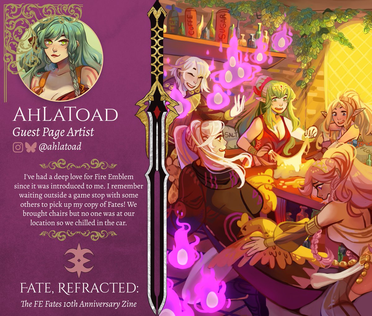 Fate, Refracted @ CREATION PERIOD! (@fefateszine) on Twitter photo Today we're pleased to introduce our next guest artist, <a href="/AhLaToad/">Lord Beth is Toad Ah La Mode 🎃</a>! AhLaToad's favorite Fates character is Azura! Today we're pleased to introduce our next guest artist, <a href="/AhLaToad/">Lord Beth is Toad Ah La Mode 🎃</a>! AhLaToad's favorite Fates character is Azura!