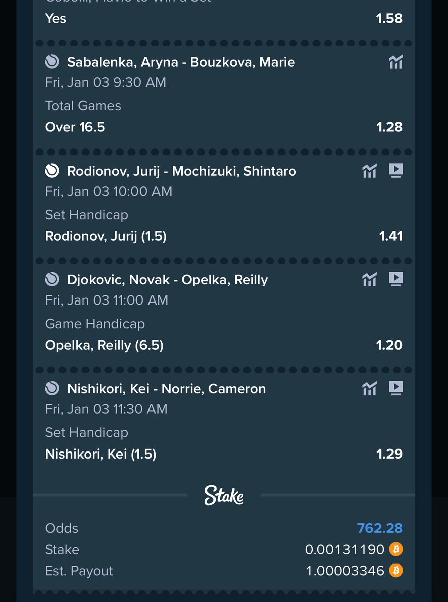 763 odds on Stake 

Wins 1 BTC 

stake.com/sports/home?be…

REGISTER A STAKE ACCOUNT VIA LINK stake.com/?c=f213c5ba25&…

Use Promo code banks for weekly airdrops and bonuses 

Dm t.me/JoyEpos for bet deposit enquiries ✅

Join t.me/MrBanksFreeCha…

Here is how to fund